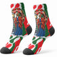 Sojourner Truth Christmas Crew Socks Festive Holiday Wreath Graphic With Winter Town Art