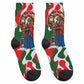 Sojourner Truth Christmas Crew Socks Festive Holiday Wreath Graphic With Winter Town Art