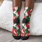 Sojourner Truth Christmas Crew Socks Festive Holiday Wreath Graphic With Winter Town Art
