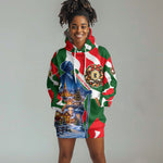 Sojourner Truth Christmas Hoodie Dress Festive Holiday Wreath Graphic With Winter Town Art
