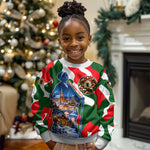 Sojourner Truth Christmas Kid Ugly Christmas Sweater Festive Holiday Wreath Graphic With Winter Town Art