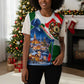 Sojourner Truth Christmas Knitted V-Neck Vest Festive Holiday Wreath Graphic With Winter Town Art