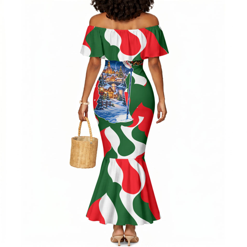 Sojourner Truth Christmas Mermaid Dress Festive Holiday Wreath Graphic With Winter Town Art