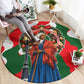 Sojourner Truth Christmas Round Carpet Festive Holiday Wreath Graphic With Winter Town Art
