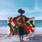 Sojourner Truth Christmas Sarong Festive Holiday Wreath Graphic With Winter Town Art