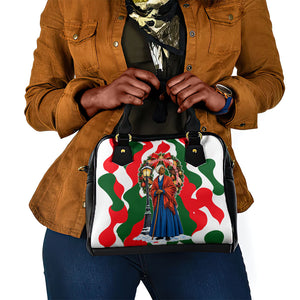 Sojourner Truth Christmas Shoulder Handbag Festive Holiday Wreath Graphic With Winter Town Art