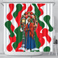 Sojourner Truth Christmas Shower Curtain Festive Holiday Wreath Graphic With Winter Town Art