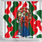 Sojourner Truth Christmas Shower Curtain Festive Holiday Wreath Graphic With Winter Town Art