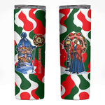 Sojourner Truth Christmas Skinny Tumbler Festive Holiday Wreath Graphic With Winter Town Art