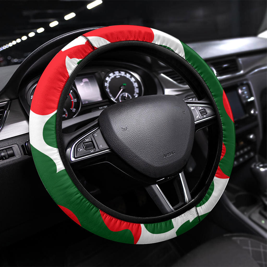 Sojourner Truth Christmas Steering Wheel Cover Festive Holiday Wreath Graphic With Winter Town Art