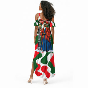 Sojourner Truth Christmas Summer Maxi Dress Festive Holiday Wreath Graphic With Winter Town Art