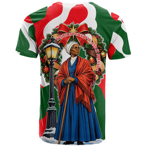 Sojourner Truth Christmas T shirt Festive Holiday Wreath Graphic With Winter Town Art