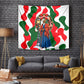 Sojourner Truth Christmas Tapestry Festive Holiday Wreath Graphic With Winter Town Art