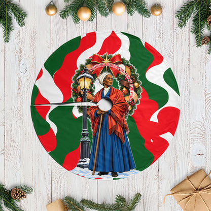 Sojourner Truth Christmas Tree Skirt Festive Holiday Wreath Graphic With Winter Town Art