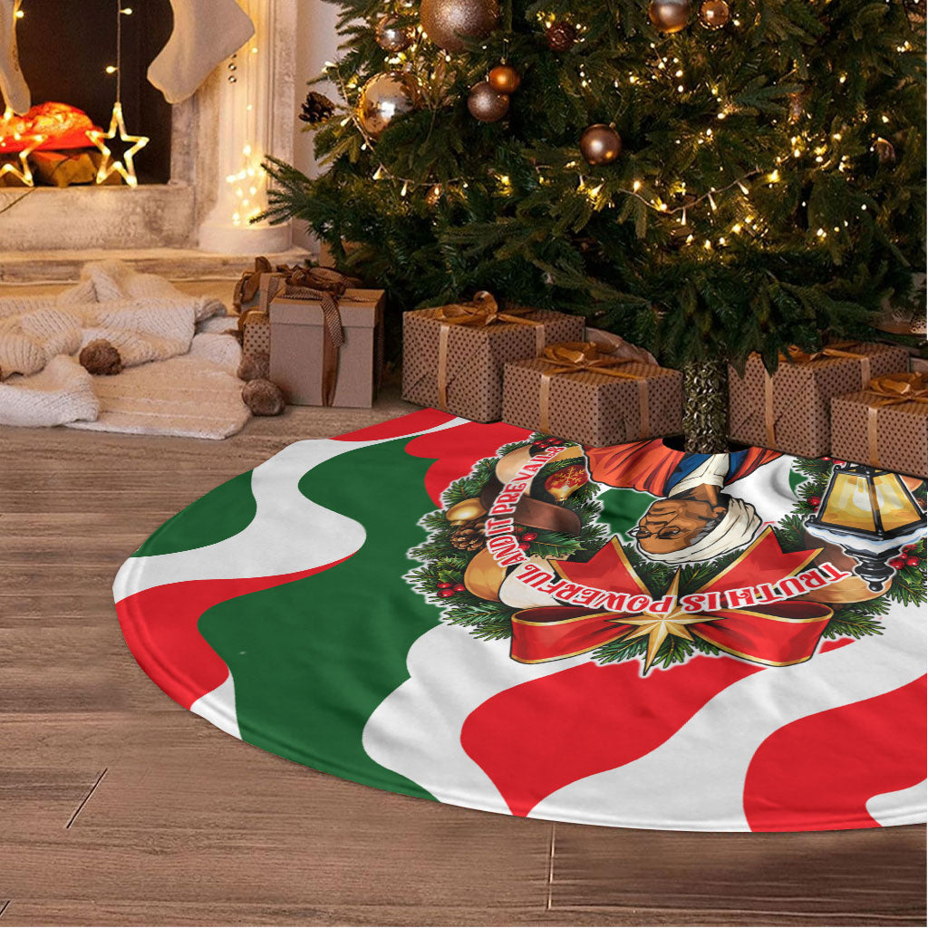 Sojourner Truth Christmas Tree Skirt Festive Holiday Wreath Graphic With Winter Town Art