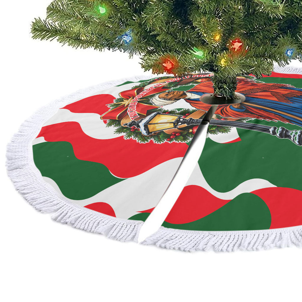 Sojourner Truth Christmas Tree Skirt Festive Holiday Wreath Graphic With Winter Town Art