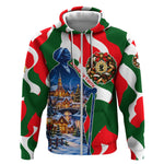 Sojourner Truth Christmas Zip Hoodie Festive Holiday Wreath Graphic With Winter Town Art