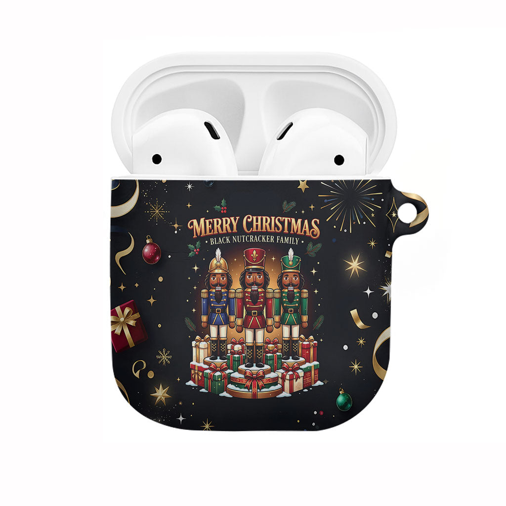 Black Nutcracker Family Christmas AirPods Case African American Noel Wrapped In Drip