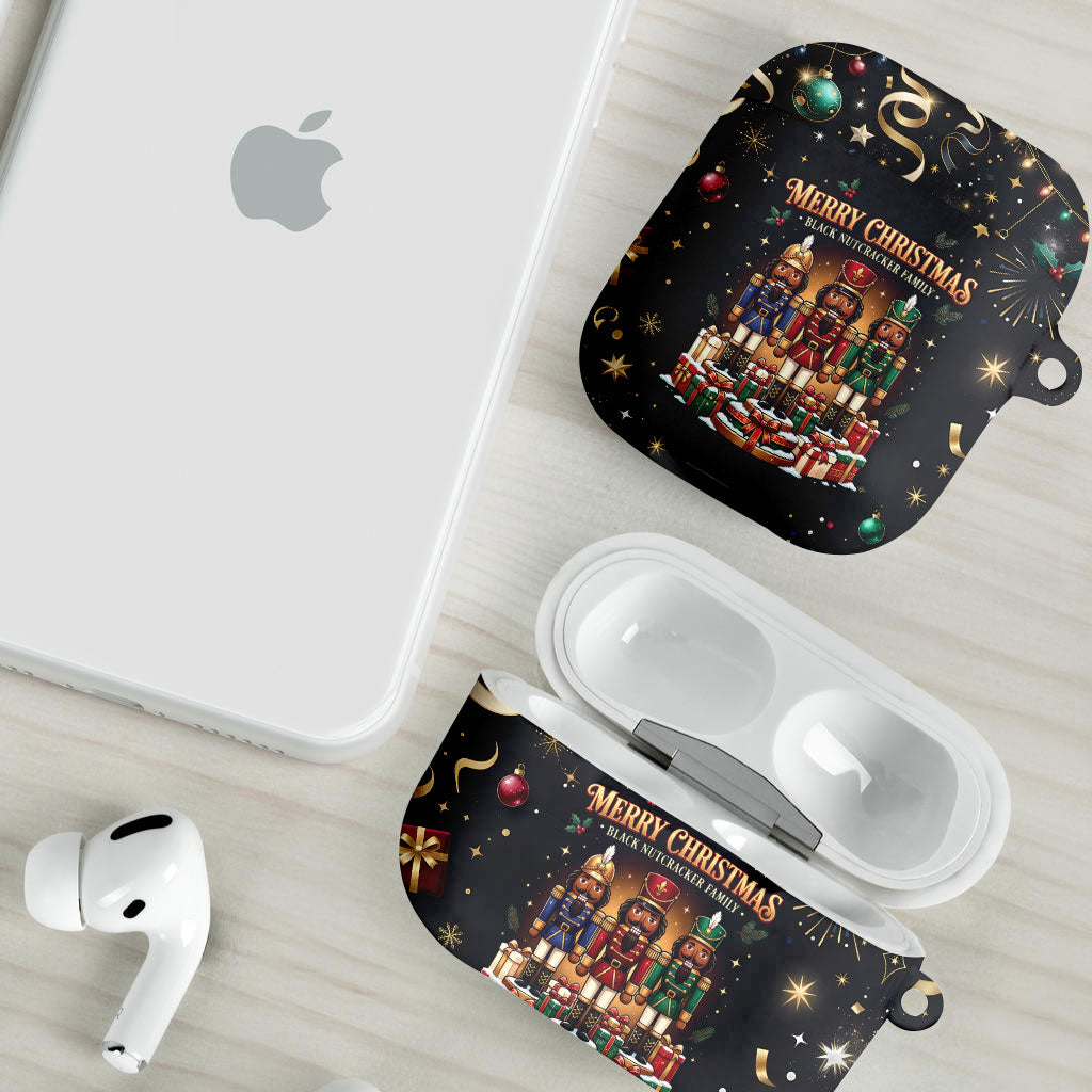 Black Nutcracker Family Christmas AirPods Case African American Noel Wrapped In Drip