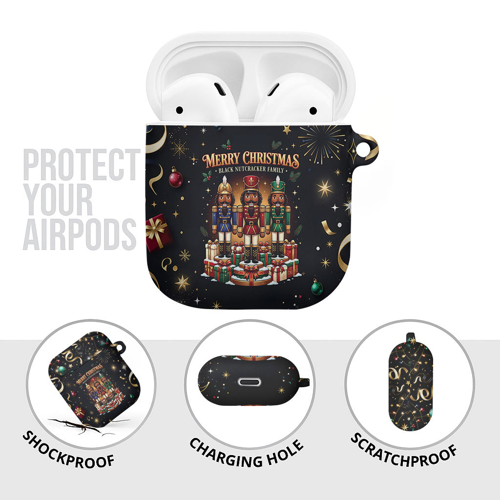 Black Nutcracker Family Christmas AirPods Case African American Noel Wrapped In Drip