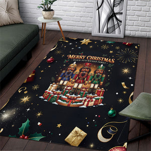 Black Nutcracker Family Christmas Area Rug African American Noel Wrapped In Drip
