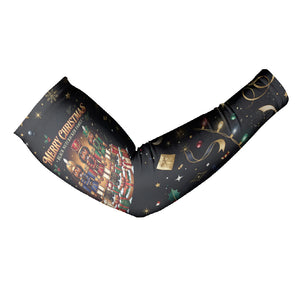Black Nutcracker Family Christmas Arm Sleeves African American Noel Wrapped In Drip