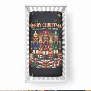 Black Nutcracker Family Christmas Baby Bed Cover African American Noel Wrapped In Drip
