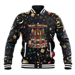 Black Nutcracker Family Christmas Baseball Jacket African American Noel Wrapped In Drip