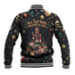 Black Nutcracker Family Christmas Baseball Jacket African American Noel Wrapped In Drip
