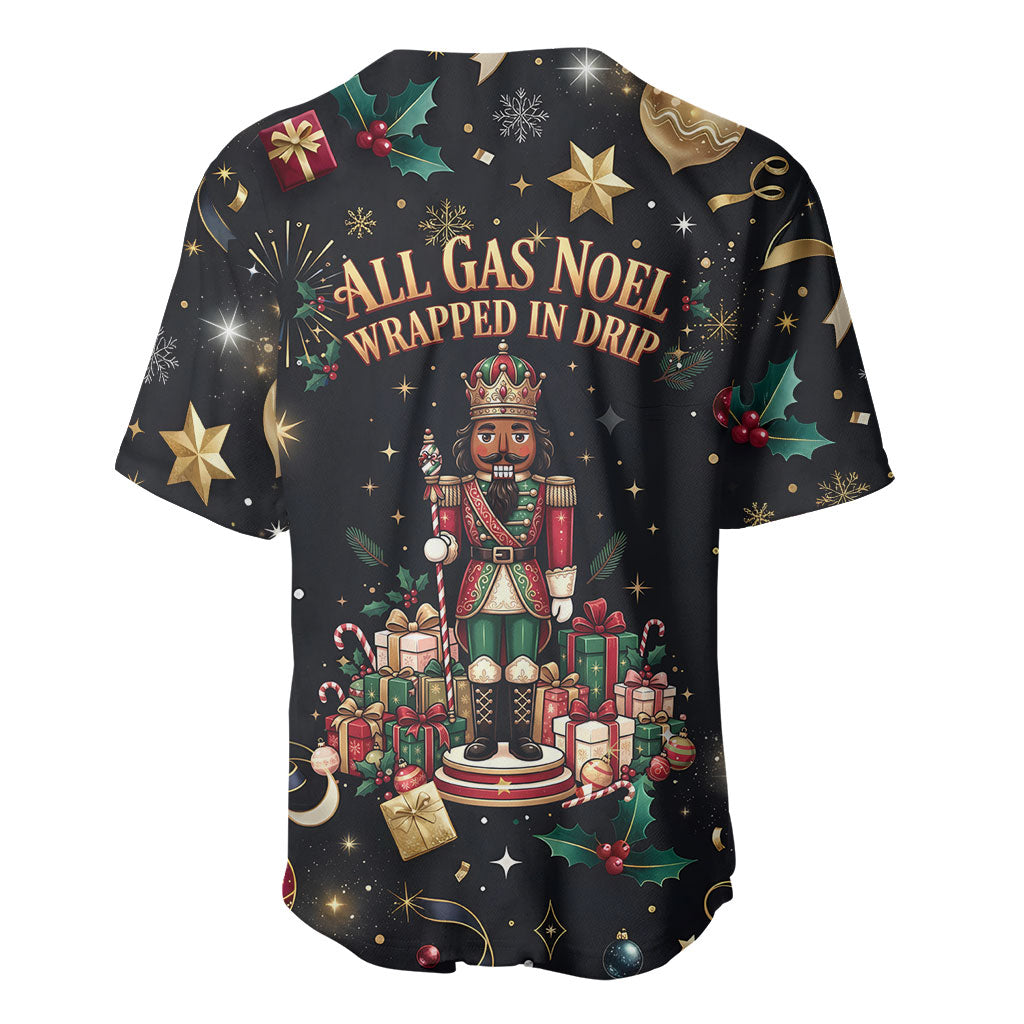 Black Nutcracker Family Christmas Baseball Jersey African American Noel Wrapped In Drip