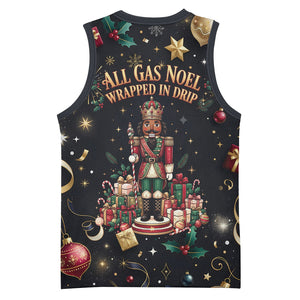 Black Nutcracker Family Christmas Basketball Jersey African American Noel Wrapped In Drip