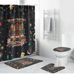 Black Nutcracker Family Christmas Bathroom Set African American Noel Wrapped In Drip