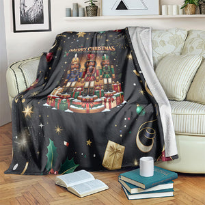 Black Nutcracker Family Christmas Blanket African American Noel Wrapped In Drip