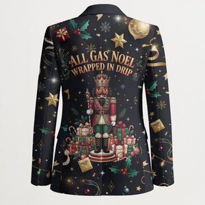 Black Nutcracker Family Christmas Blazer African American Noel Wrapped In Drip