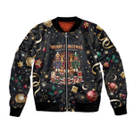 Black Nutcracker Family Christmas Bomber Jacket African American Noel Wrapped In Drip