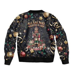 Black Nutcracker Family Christmas Bomber Jacket African American Noel Wrapped In Drip
