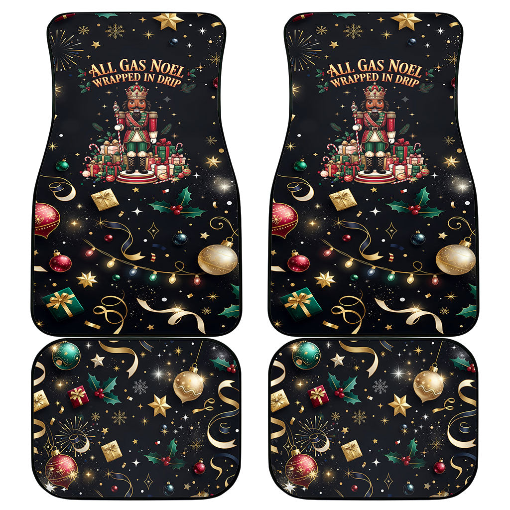 Black Nutcracker Family Christmas Car Mats African American Noel Wrapped In Drip