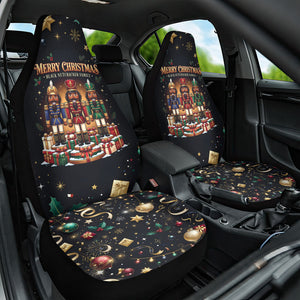 Black Nutcracker Family Christmas Car Seat Cover African American Noel Wrapped In Drip