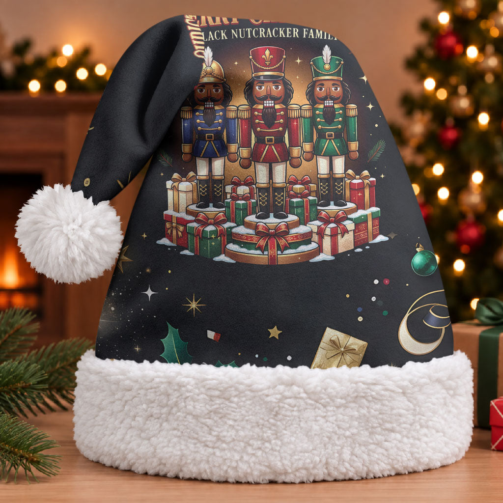 Black Nutcracker Family Christmas Santa Hat African American Noel Wrapped In Drip