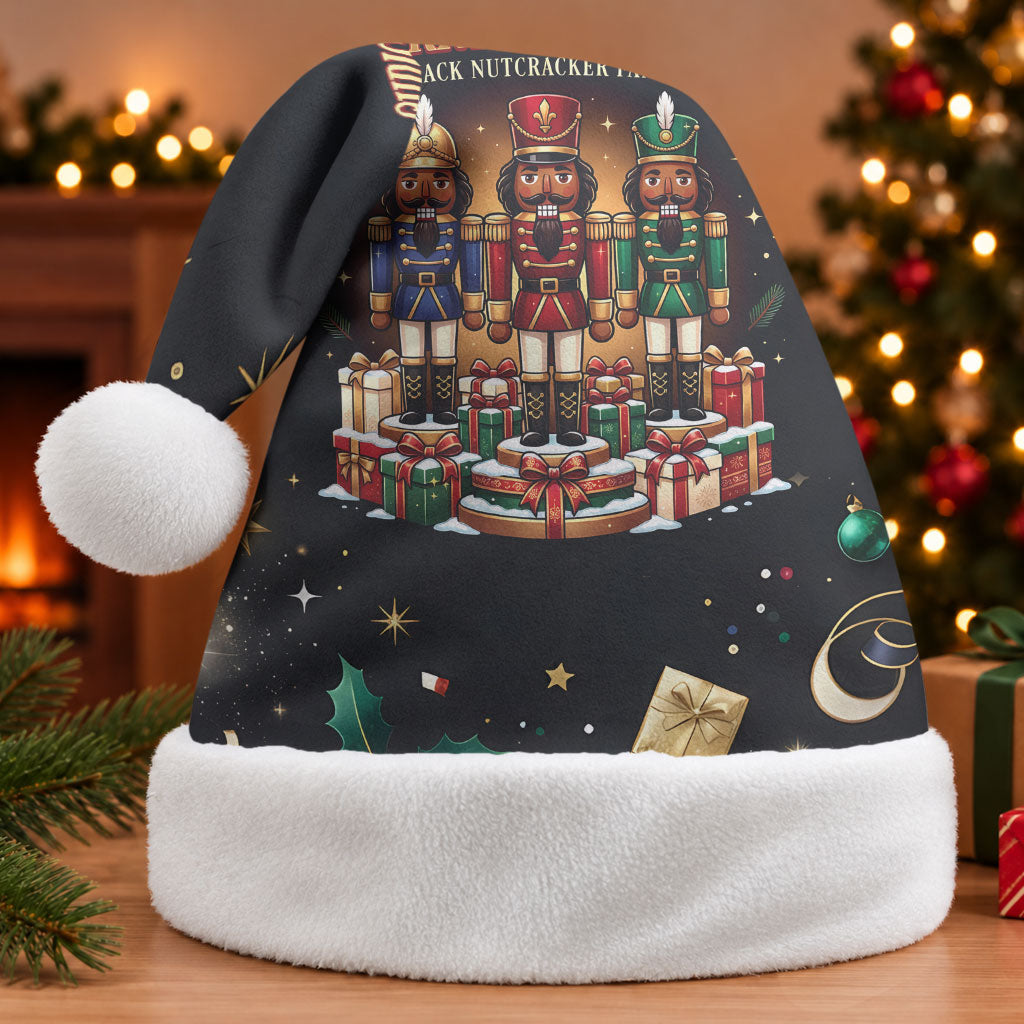 Black Nutcracker Family Christmas Santa Hat African American Noel Wrapped In Drip