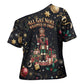 Black Nutcracker Family Christmas Cross Shoulder Shirt African American Noel Wrapped In Drip