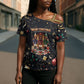 Black Nutcracker Family Christmas Cross Shoulder Shirt African American Noel Wrapped In Drip