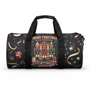 Black Nutcracker Family Christmas Duffle Bag African American Noel Wrapped In Drip