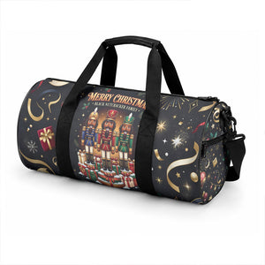 Black Nutcracker Family Christmas Duffle Bag African American Noel Wrapped In Drip