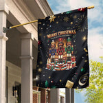 Black Nutcracker Family Christmas Garden Flag African American Noel Wrapped In Drip