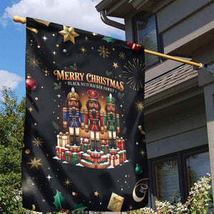 Black Nutcracker Family Christmas Garden Flag African American Noel Wrapped In Drip