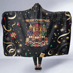 Black Nutcracker Family Christmas Hooded Blanket African American Noel Wrapped In Drip
