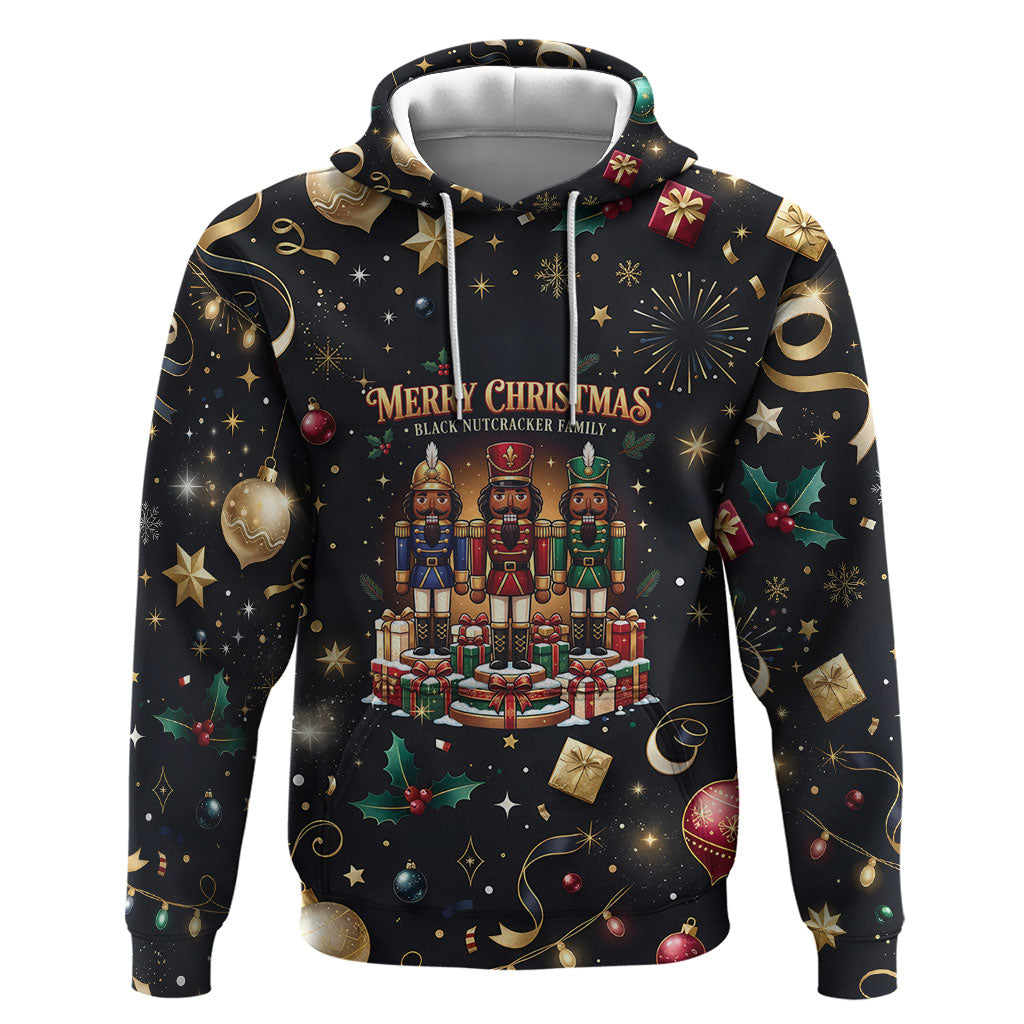 Black Nutcracker Family Christmas Hoodie African American Noel Wrapped In Drip
