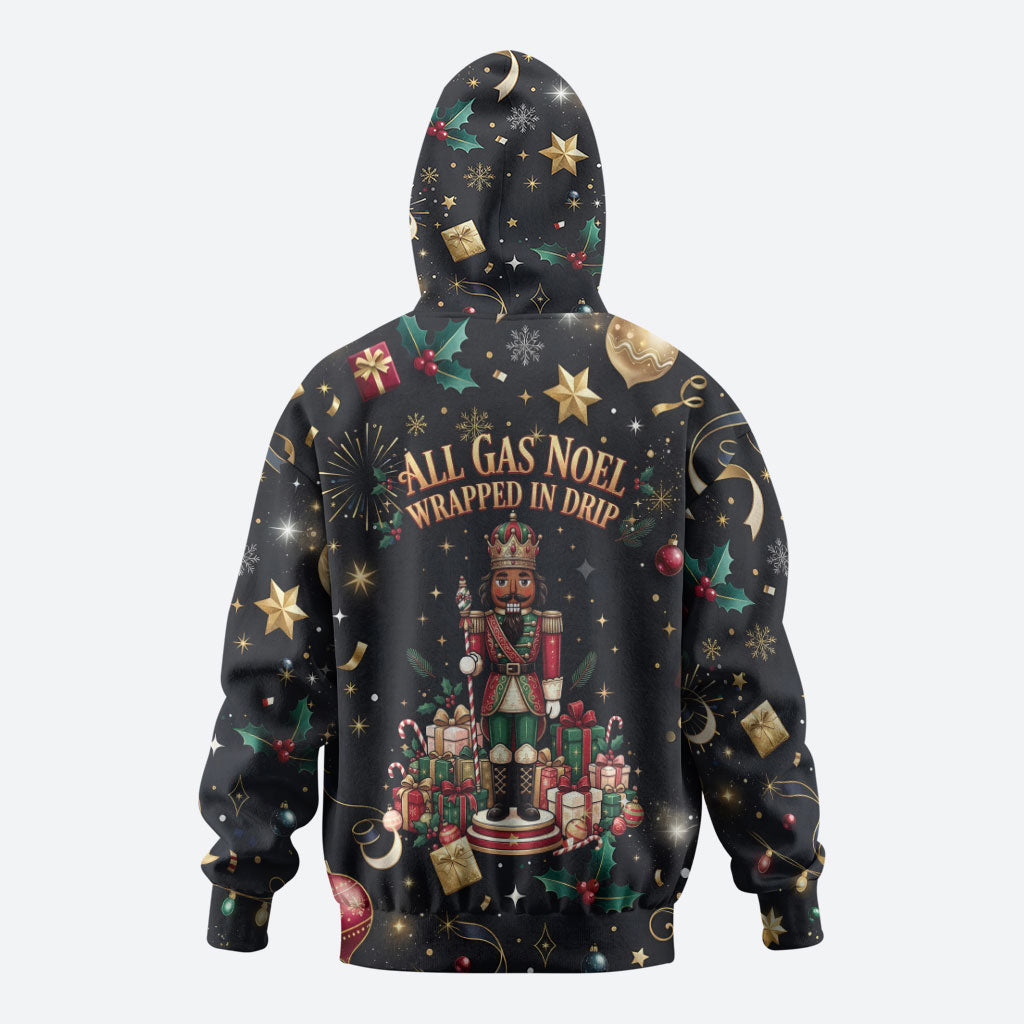 Black Nutcracker Family Christmas Hoodie African American Noel Wrapped In Drip
