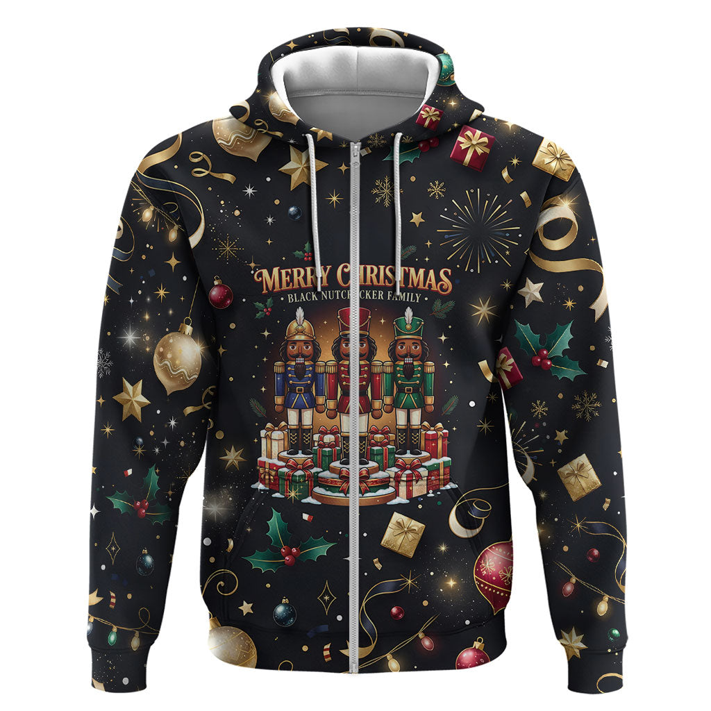 Black Nutcracker Family Christmas Hoodie African American Noel Wrapped In Drip